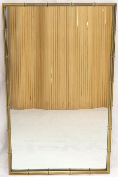Faux Brass Bamboo Frame Rectangular Mirror
