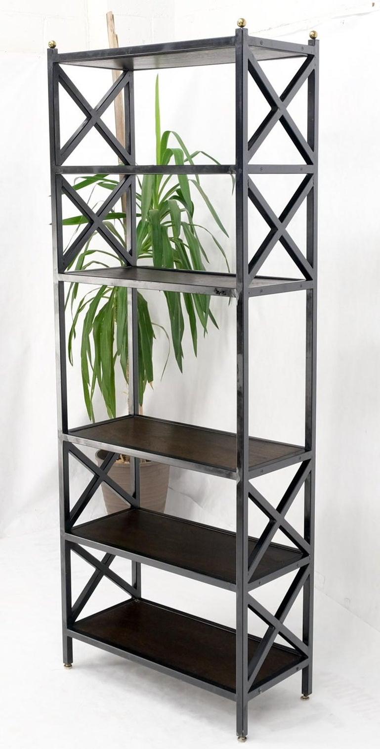 Metal X Shape Base Six Tier Shelves Etagere