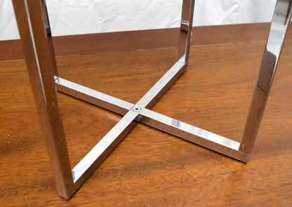 Chrome Cross Shape Base with White Acrylic Shade Table Lamp