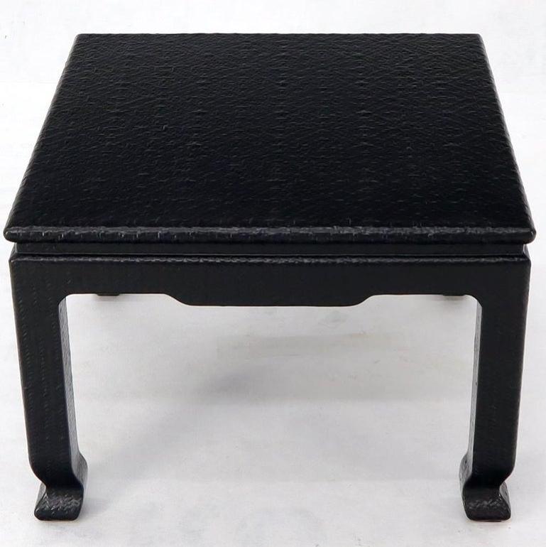 Mid-Century Modern Cloth Wrapped Square Side End Table
