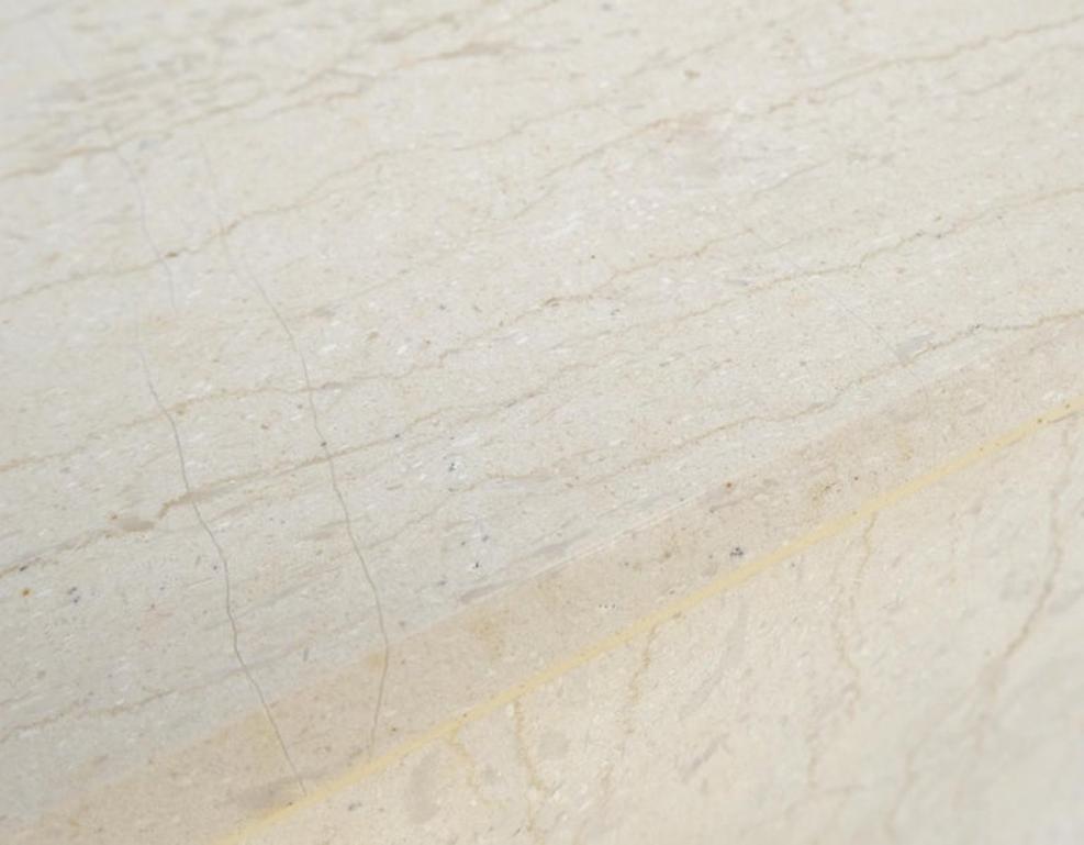 Mid-Century Modern Square Beveled Tall Travertine Marble Pedestals End Tables