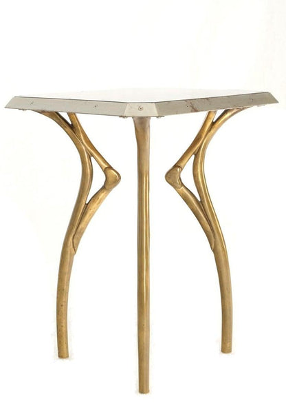 Heavy Cast Bronze Legs Studio Made Sculptural Side Cafe Petit Dining Table Stand
