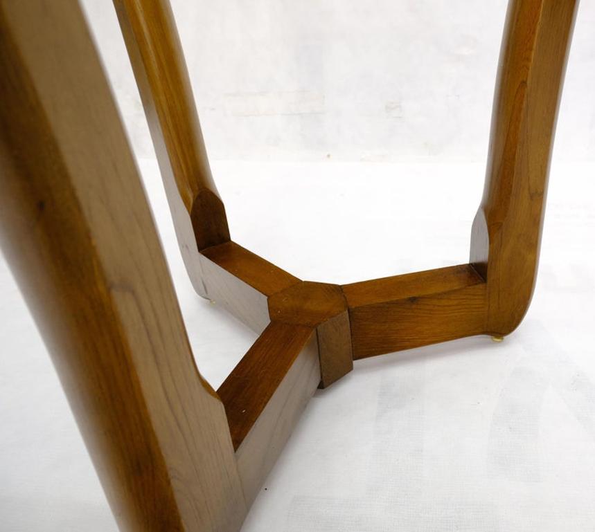 Sculptural Tripod Base Round Glass Top Side Center Table Stand
