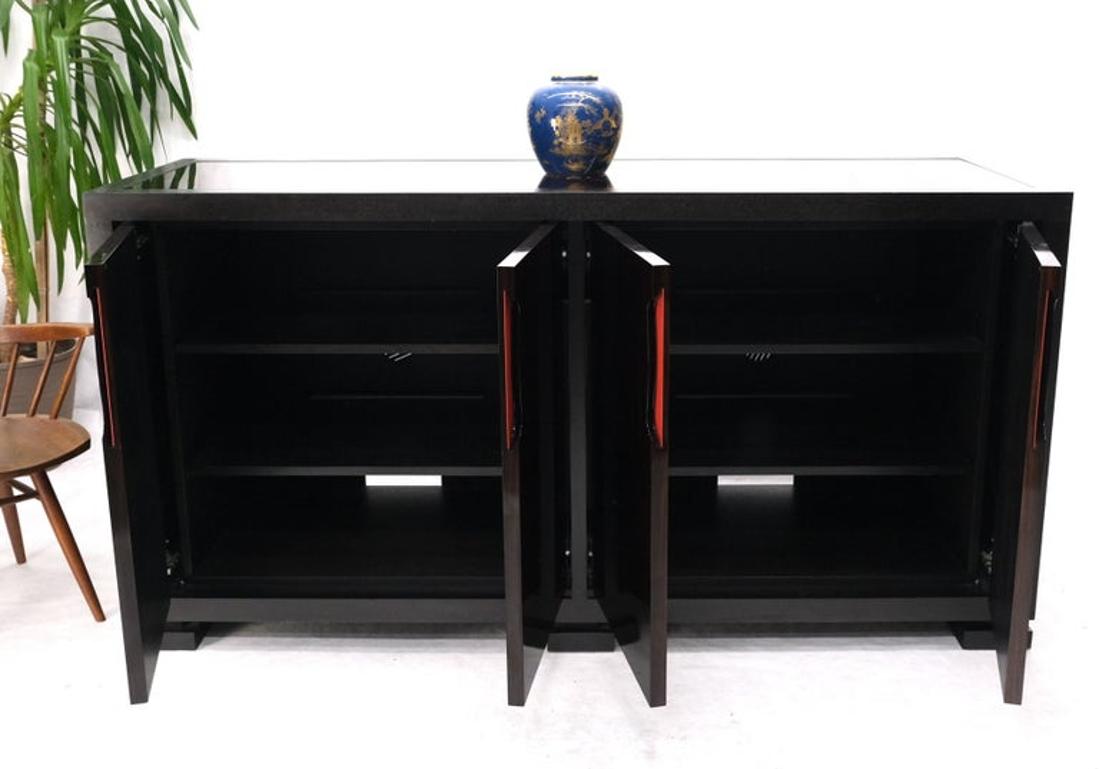 Christian Liaigre Holly Hunt Rosewood Ebonized Trim 4 Door Compartment Credenza