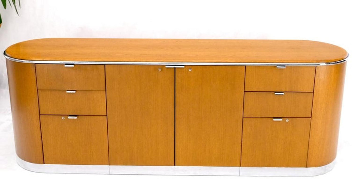Mid Century Modern Long Rounded Sides Credenza by Thonet