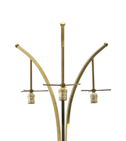Brass Tri Leg Tripod Base Round Side Table Floor Lamp