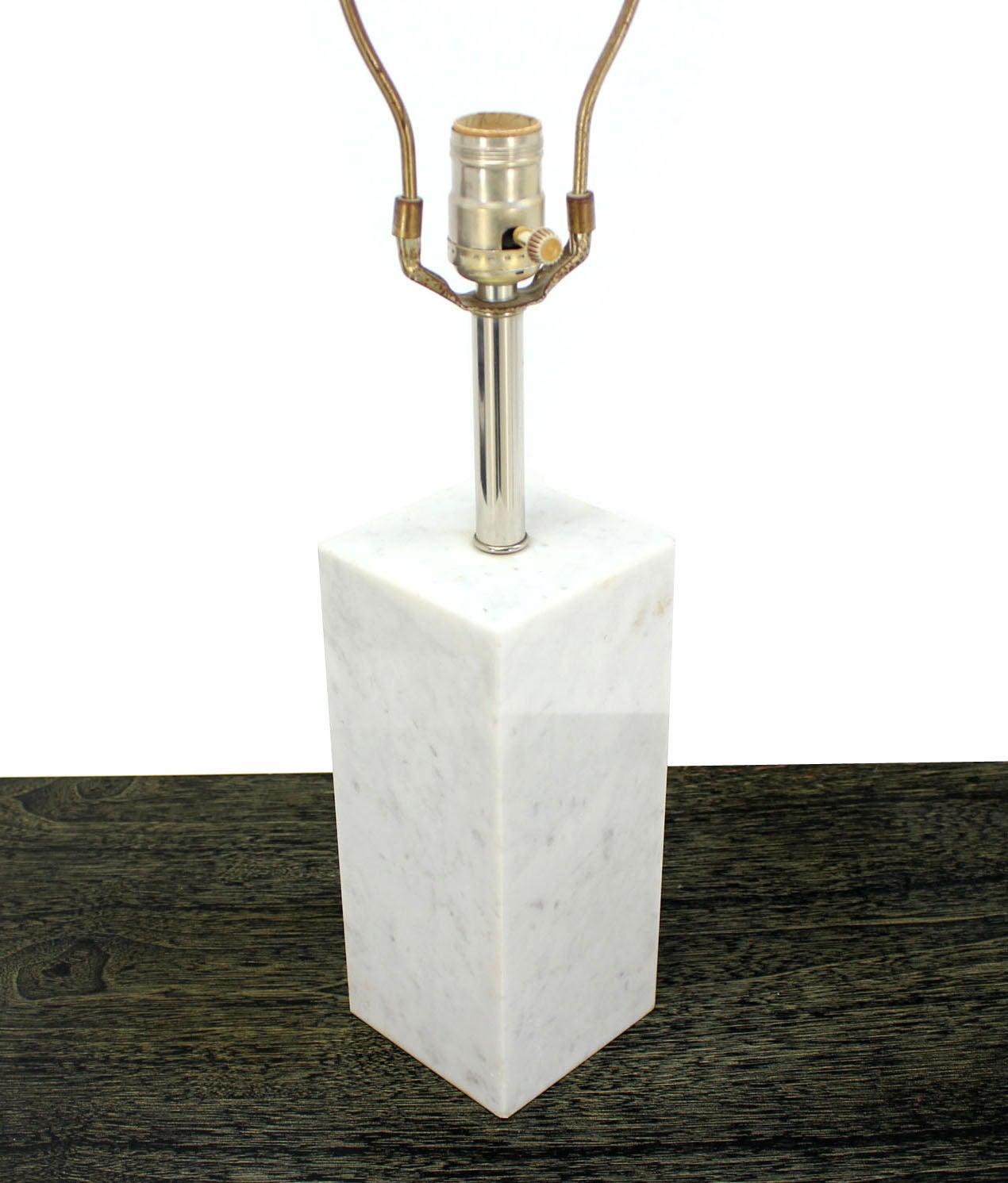Mid Century Modern Marble Cube Square Shape Modern Table Lamp MINT!