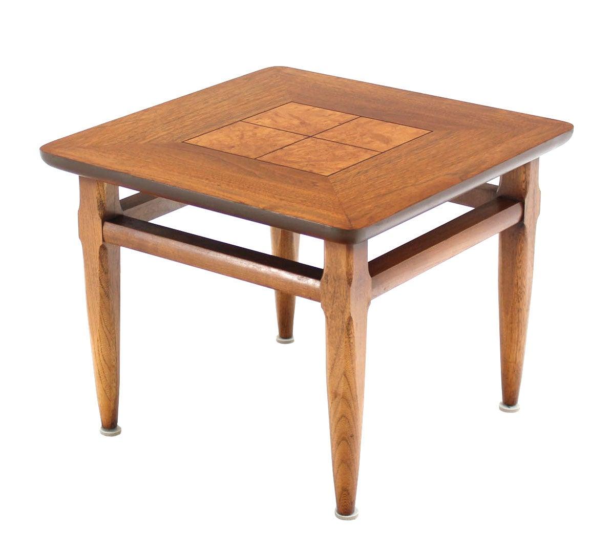 EstablishedLines Set 3 Three American Burl Walnut Square End Side Occasional Tables Stands MINT!