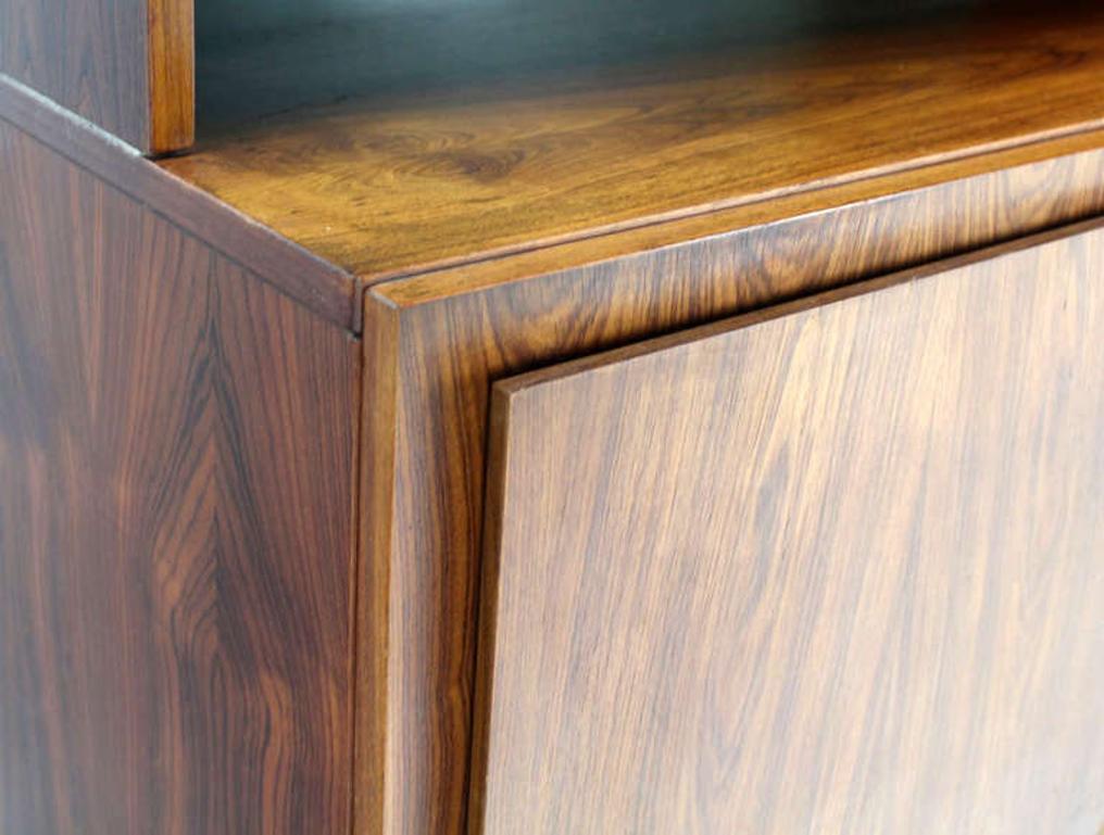 EstablishedLines Danish Mid Century Modern Rosewood Wall Unit Shelves 3 Door Compartments MINT