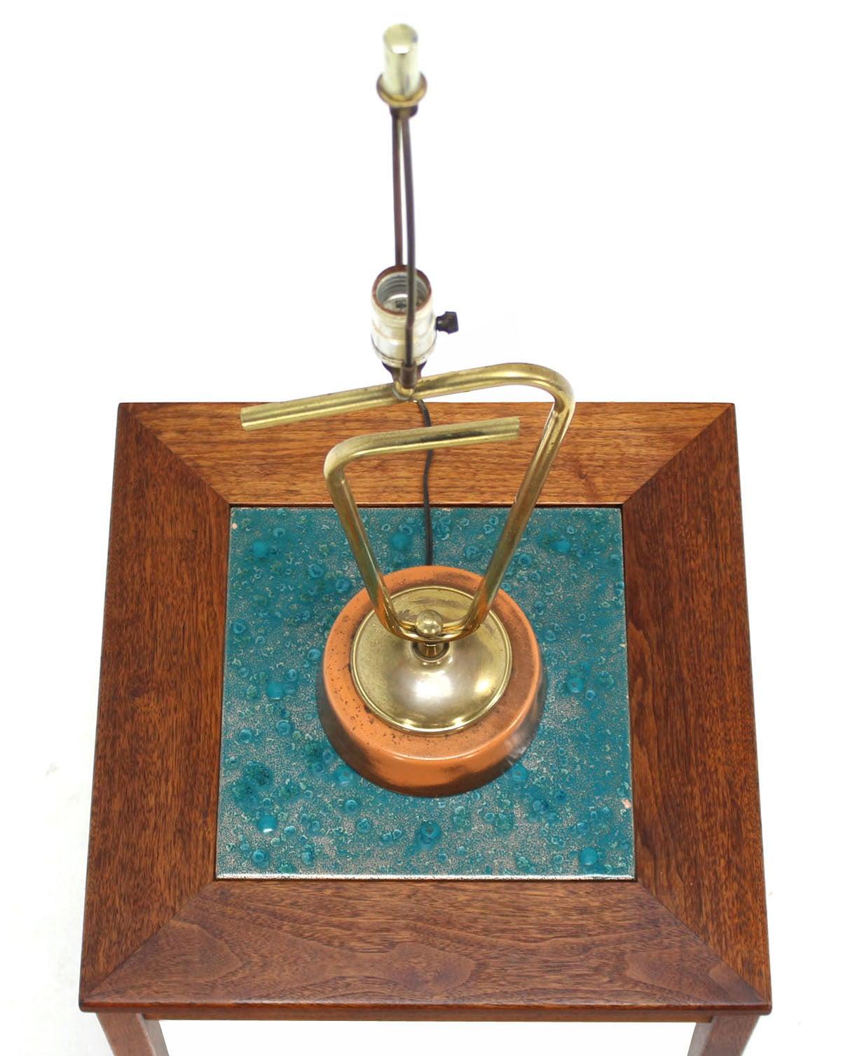 EstablishedLines Sculptural Bent Brass Tube Paper Clip Shape Table Lamp Fontana Arte Style MINT