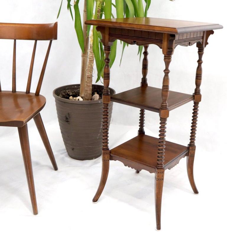 Victorian Square Three-Tier Stand Corner Lamp Occasional Table Stand