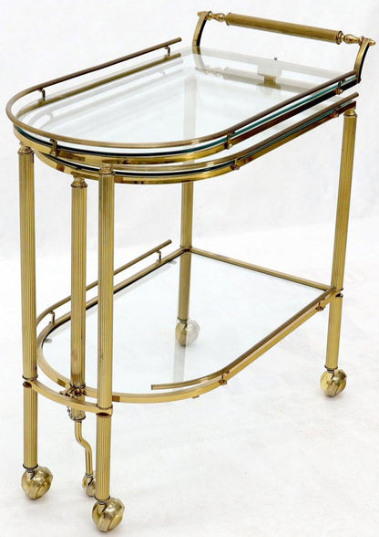 Half Oval Expandable Serving Cart Tray Table