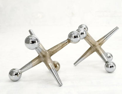Pair of Large Chrome Jacks Book Ends