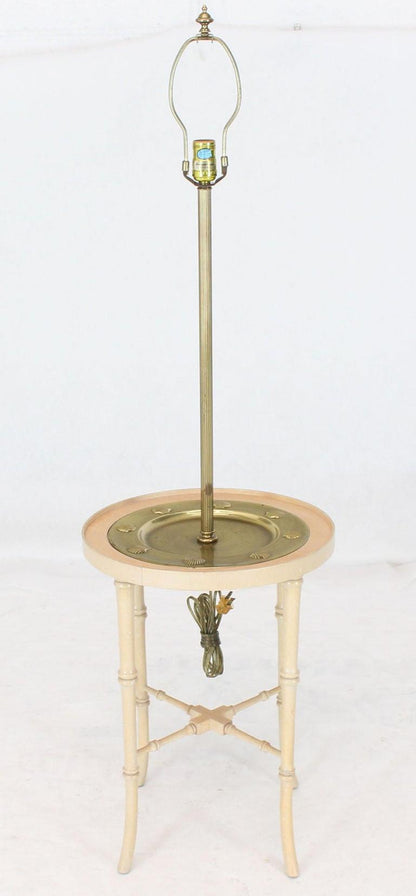 Fredrick Cooper Chicago Faux Bamboo White Wash Finish Brass Table Lamp