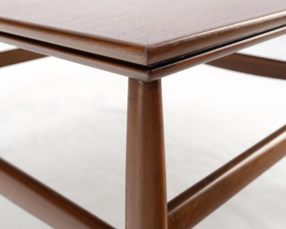 Danish Mid Century Modern Oiled Walnut Dowel Legs Square Coffee Table Mint!