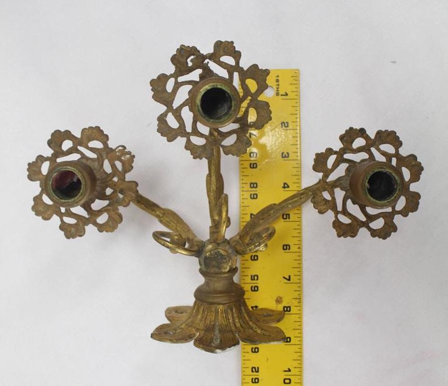 Pair of Bronze Candle Sconces