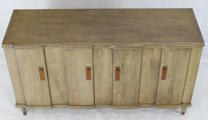 Horn Tone Cerused Finished Sideboard Credenza with Folding Double Doors