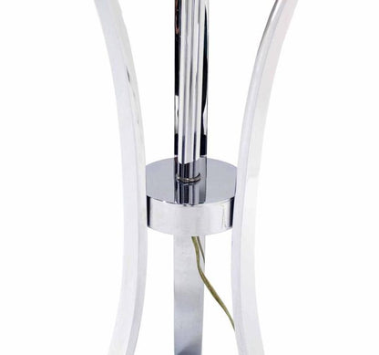 Modern Chrome Floor Lamp Round thick Glass Side Table