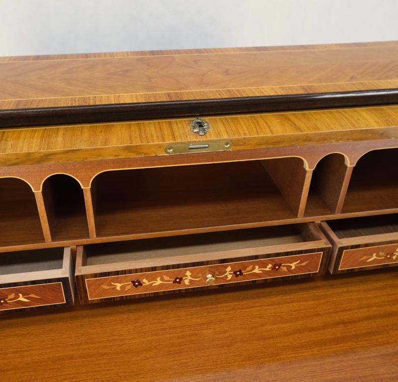 Italian Inlaid Satinwood Cylinder Top Secretary Desk Chest Drawers Dresser Mint!