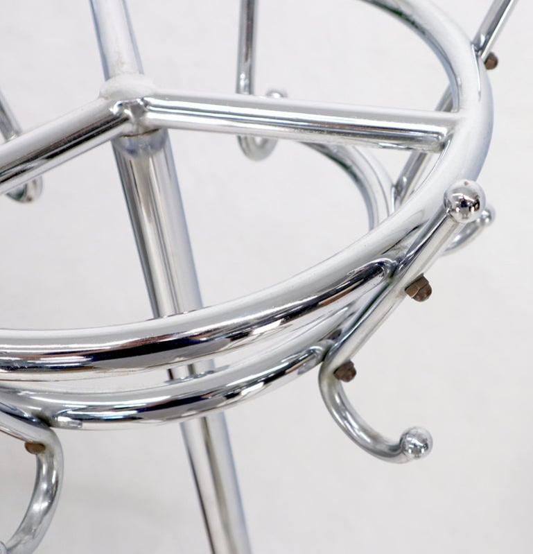 Bauhaus Mid-Century Modern Large Chrome Coat Rack
