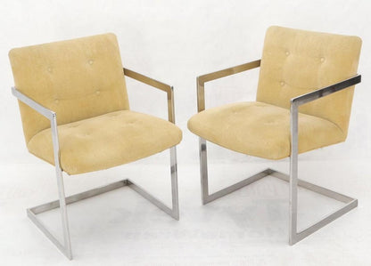 Set of 8 Chrome Milo Baughman Dining Chairs