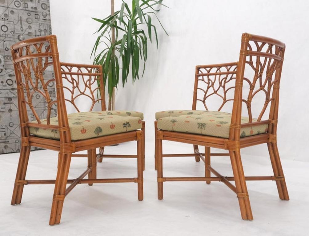 Set of 4 Bamboo Mid-Century Modern Dining Chairs MINT!