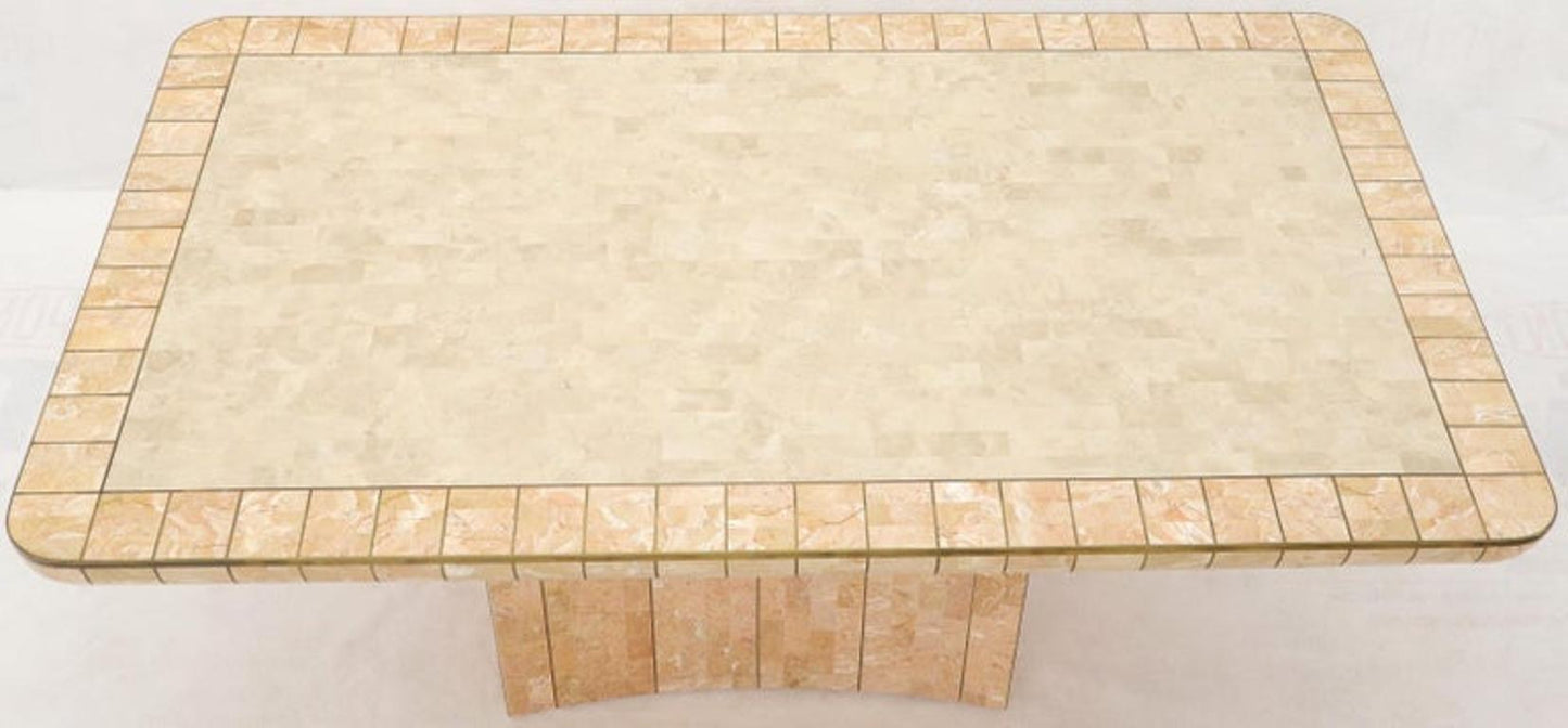 Brass & Tessellated Marble Stone Tile Top Dining Conference Tables