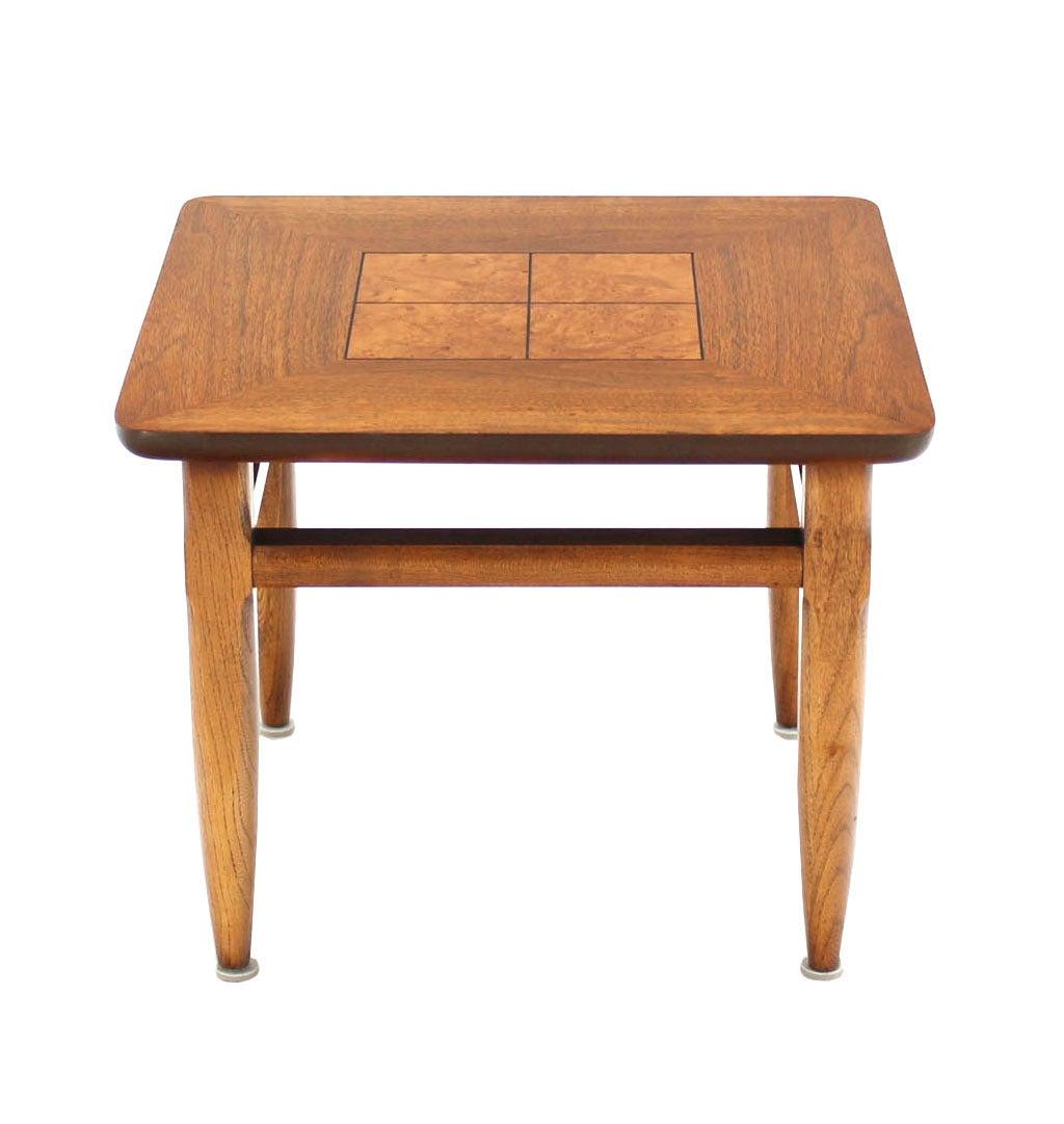 EstablishedLines Set 3 Three American Burl Walnut Square End Side Occasional Tables Stands MINT!