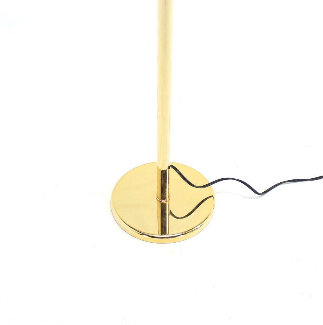 EstablishedLines Gianfranco Frattini Heavy Brass Floor Lamp Tourchere Dimmer Scallop Lotus Shade