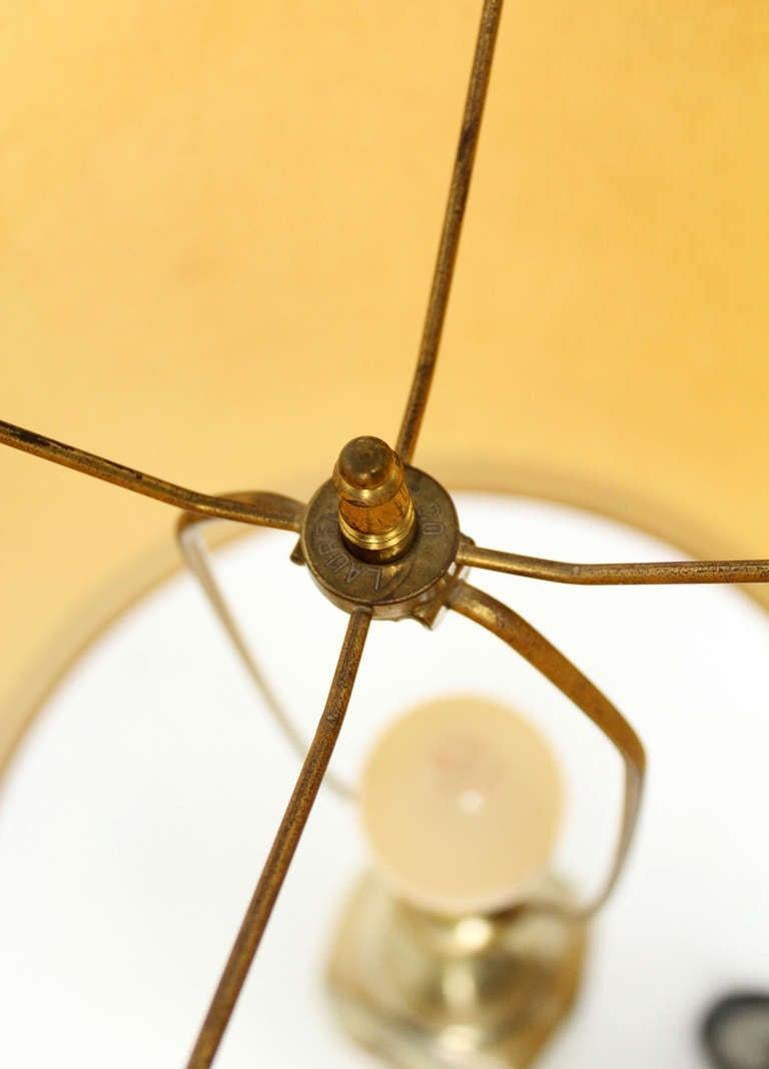 EstablishedLines Mid-Century Modern Art Nouveau Revival Style Cast Metal Base Table Lamp MINT!