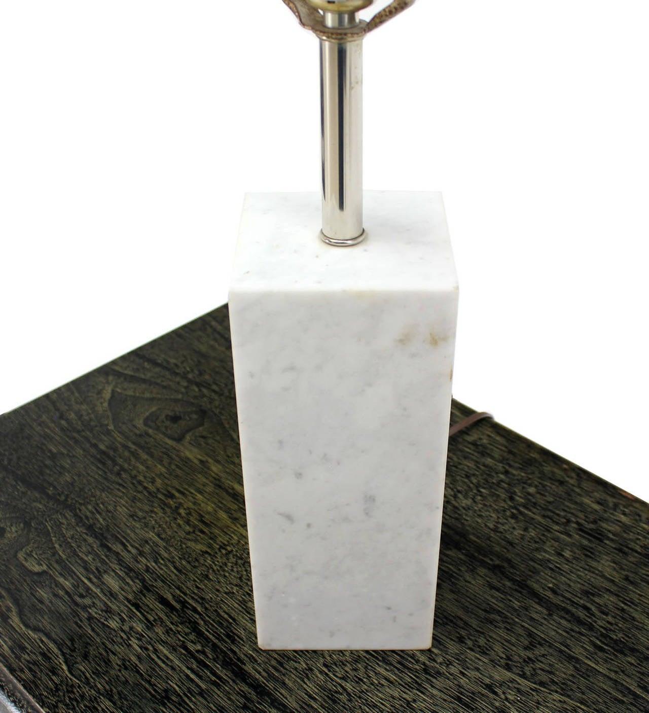 Mid Century Modern Marble Cube Square Shape Modern Table Lamp MINT!