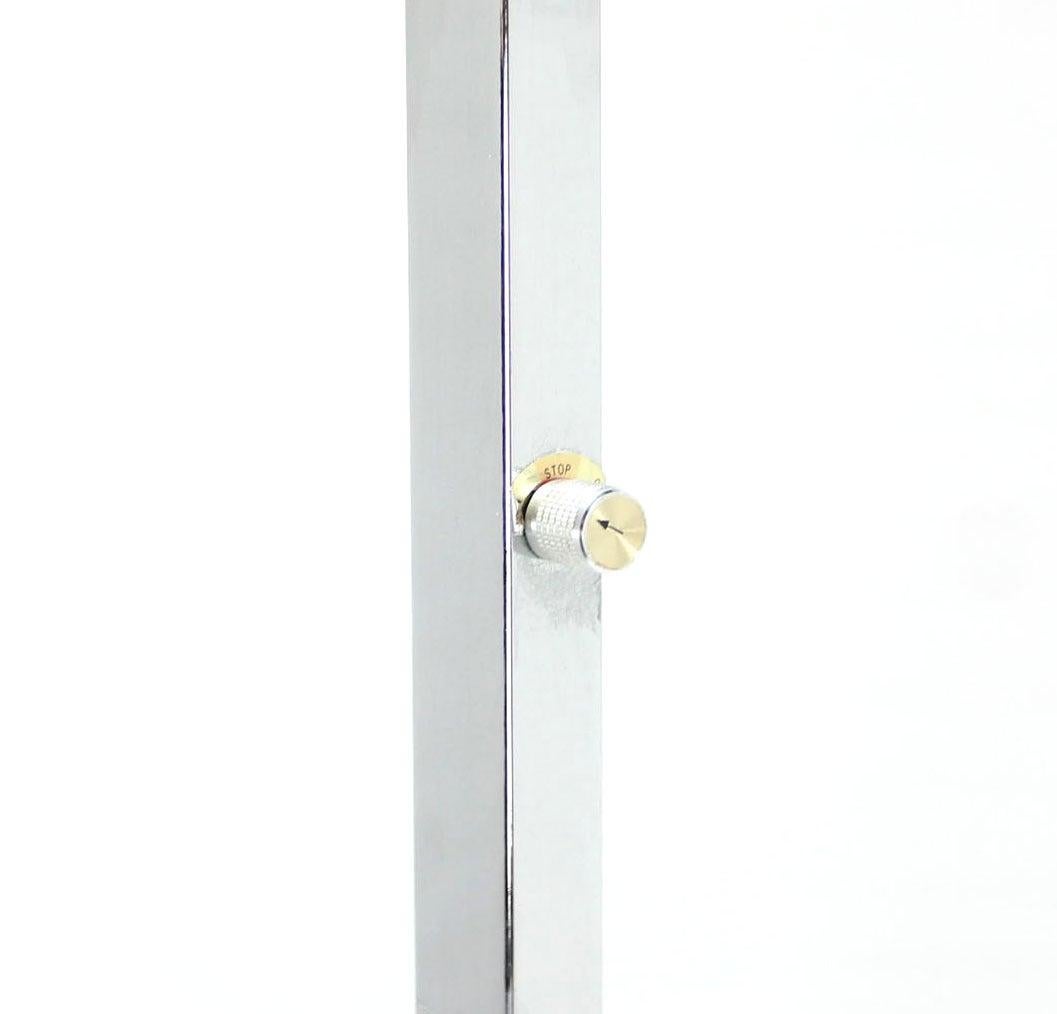 EstablishedLines Polished Chrome Mid Century Modern Floor Lamp Torchere Dimer Mint!