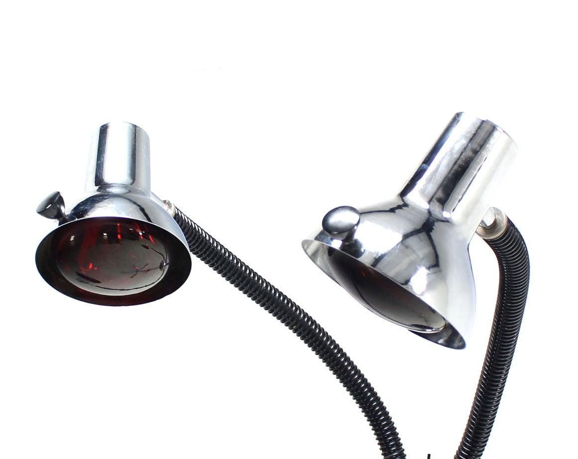 EstablishedLines Chrome Wheel Base Mid-Century Modern Adjustable Four-Arm Lamp Heat Lamps