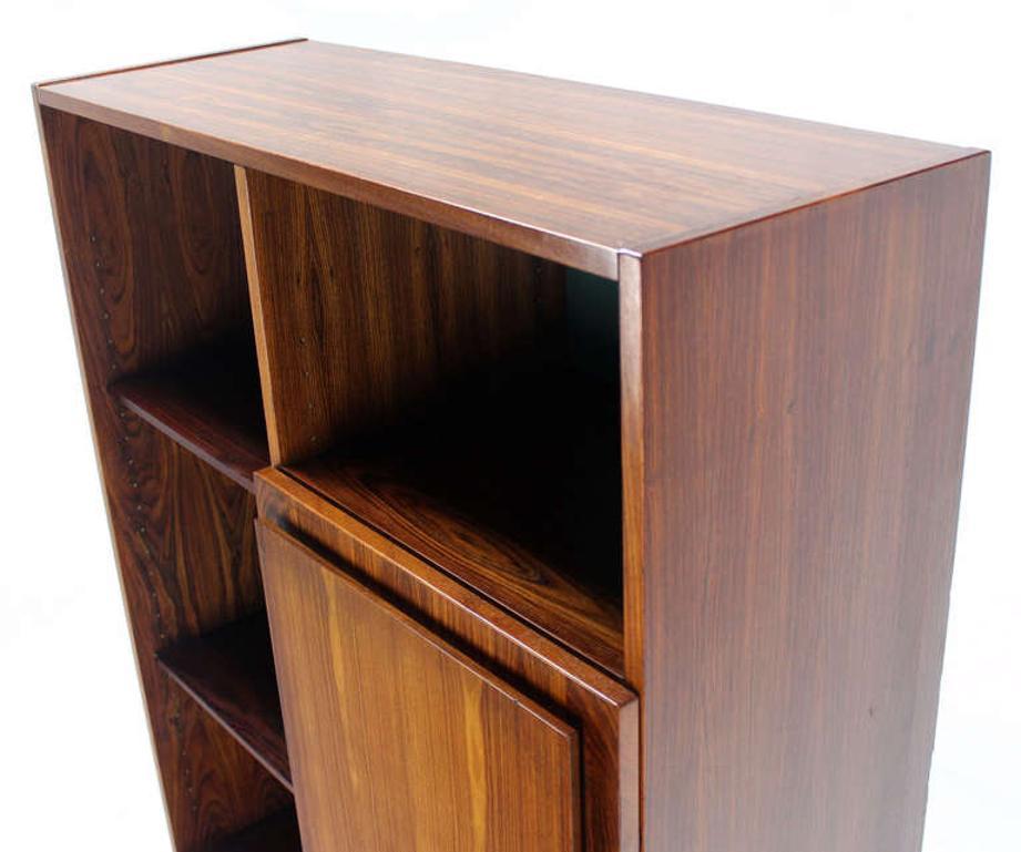EstablishedLines Danish Mid Century Modern Rosewood Wall Unit Shelves 3 Door Compartments MINT