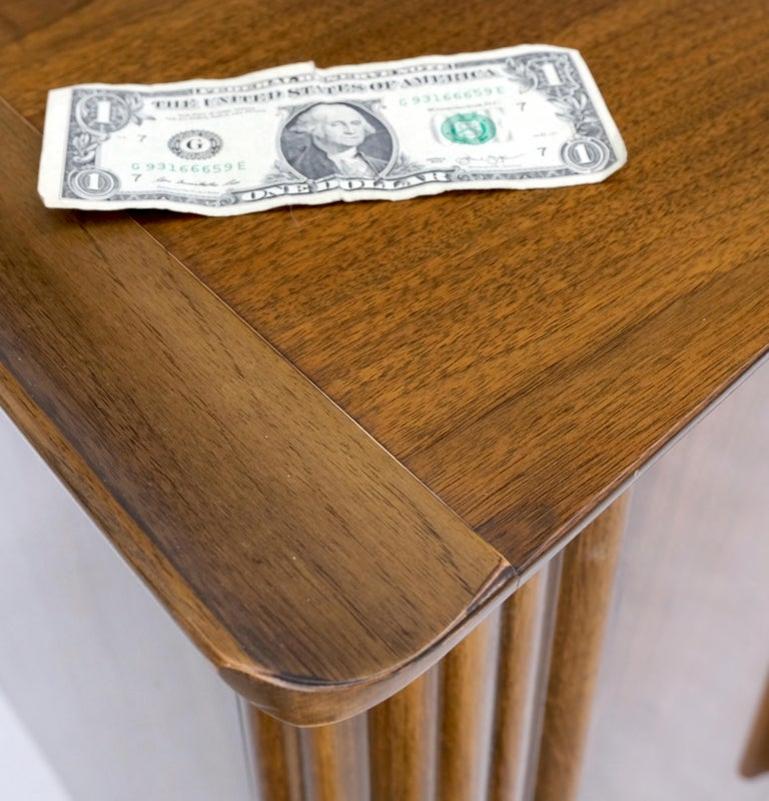 American Walnut long Dresser w/ Rolled Edges Curved Front Dresser Brass Pulls
