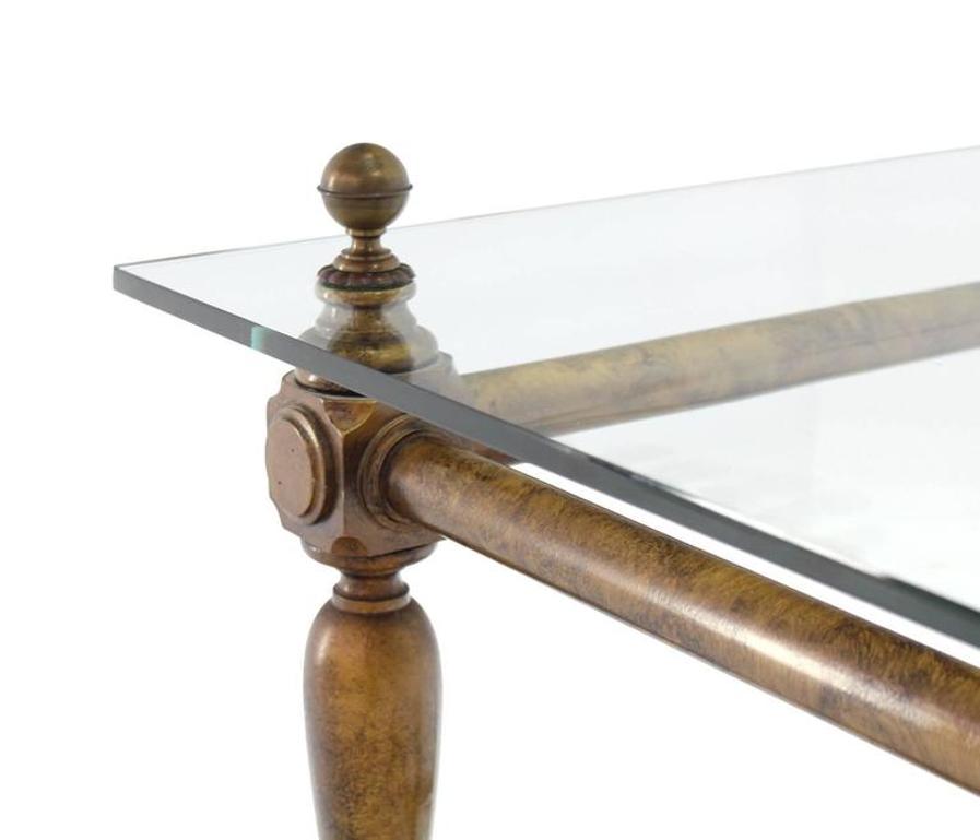 Figural Base Glass Top Side End Table