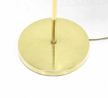 Fully Adjustable Mid Century Modern Brass Base Floor Lamp Globe Shade