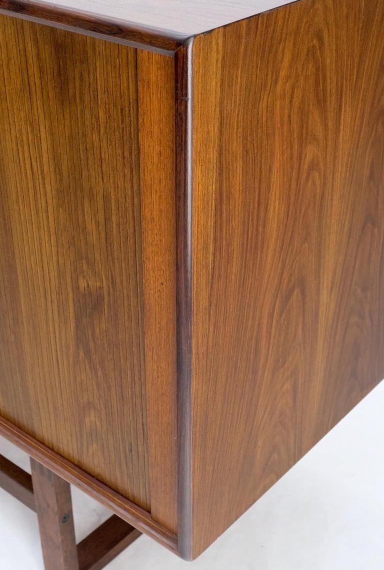 Tambour Doors Rosewood Danish Mid-Century Modern Long Credenza Buffet Dresser