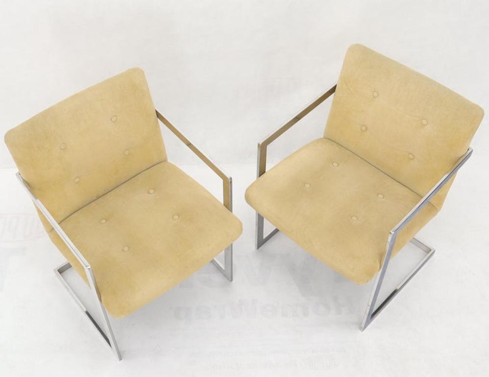 Set of 8 Chrome Milo Baughman Dining Chairs