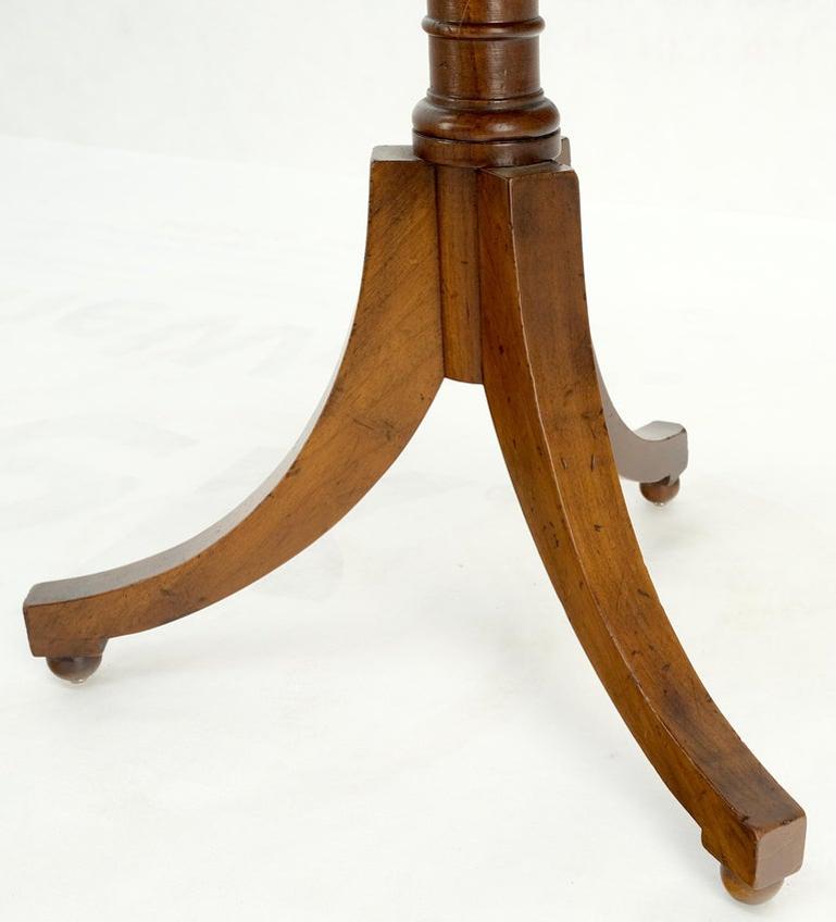 Fine Octagonal Shape Banded Burl Wood Tripod Base Occasional Table Stand Mint!