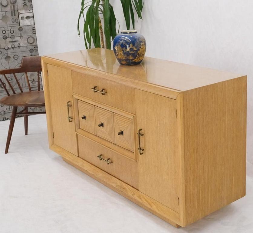 Cerused Oak Mid Century Credenza Sideboard Dresser Cabinet Buffet