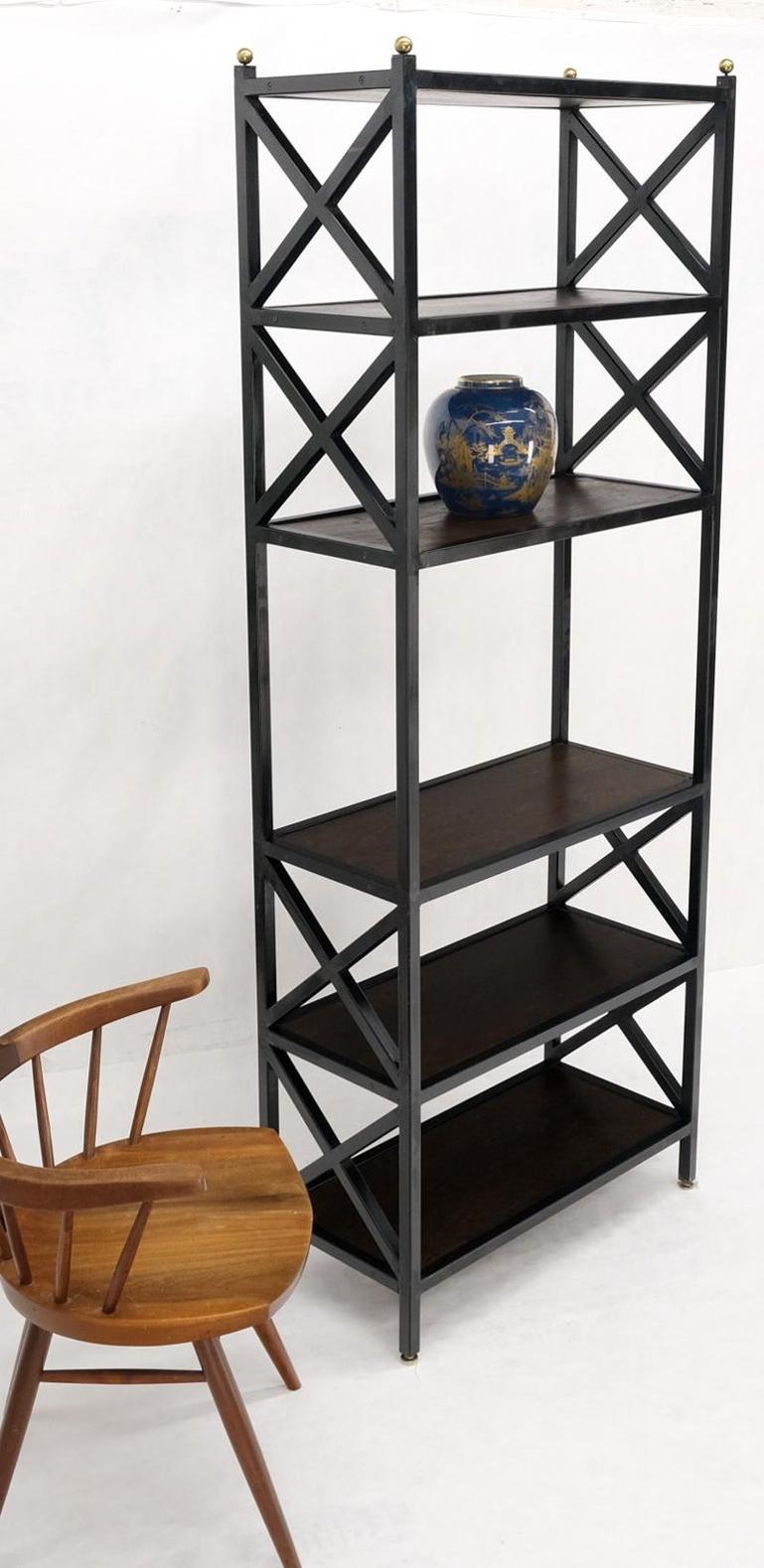 Metal X Shape Base Six Tier Shelves Etagere