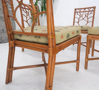 Set of 4 Bamboo Mid-Century Modern Dining Chairs MINT!