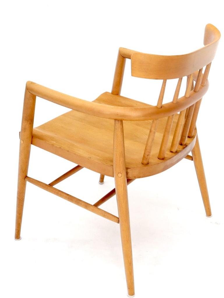 Solid Birch Barrel Back Bent Wood Spindle Back Armchair Desk Chair