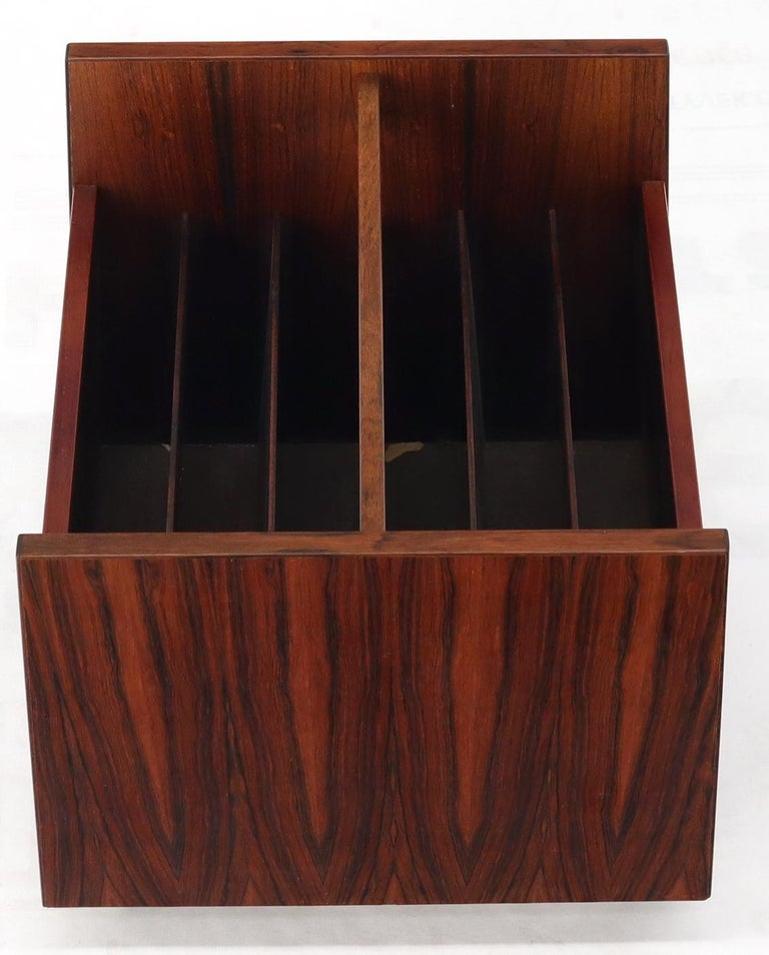 Danish Mid-Century Modern Rosewood Magazine Rack on Wheels