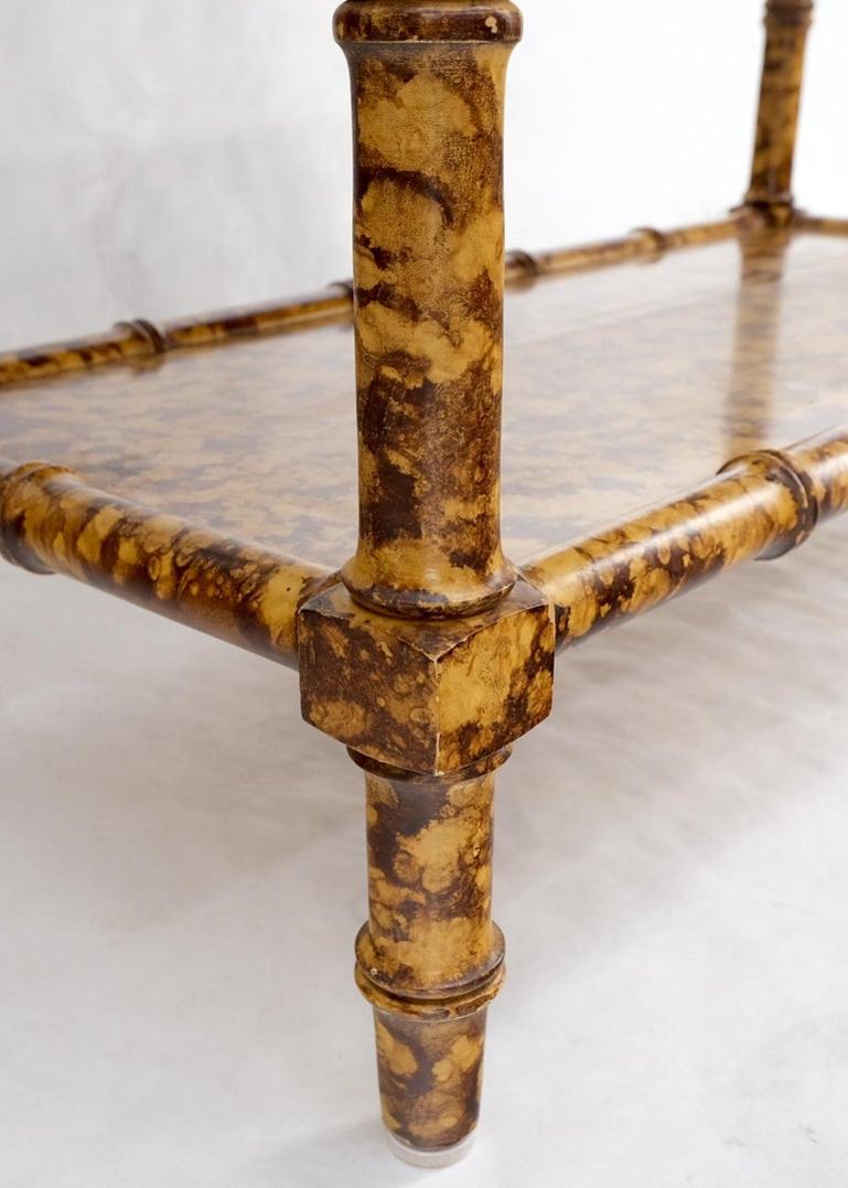 Fuax Bamboo Tortoise Finish 6 Tier Occasional Decorative Shelf Etagere Modernist