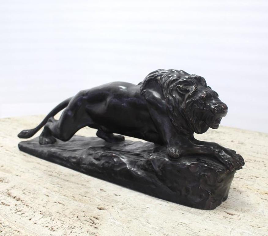Artist Signed Ceramic Sculpture of Lion
