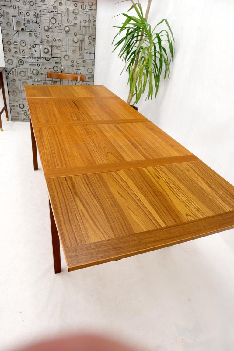 Danish Mid-Century Modern Teak Refectory Dining Table Leaves