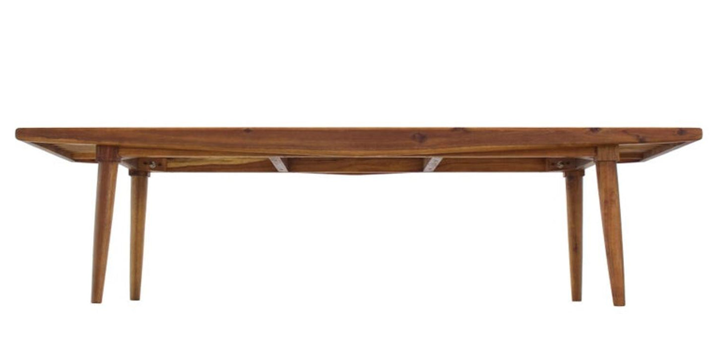Solid Oiled Slat Wood Bench