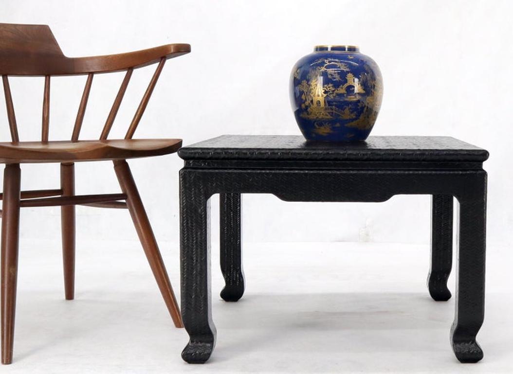 Mid-Century Modern Cloth Wrapped Square Side End Table